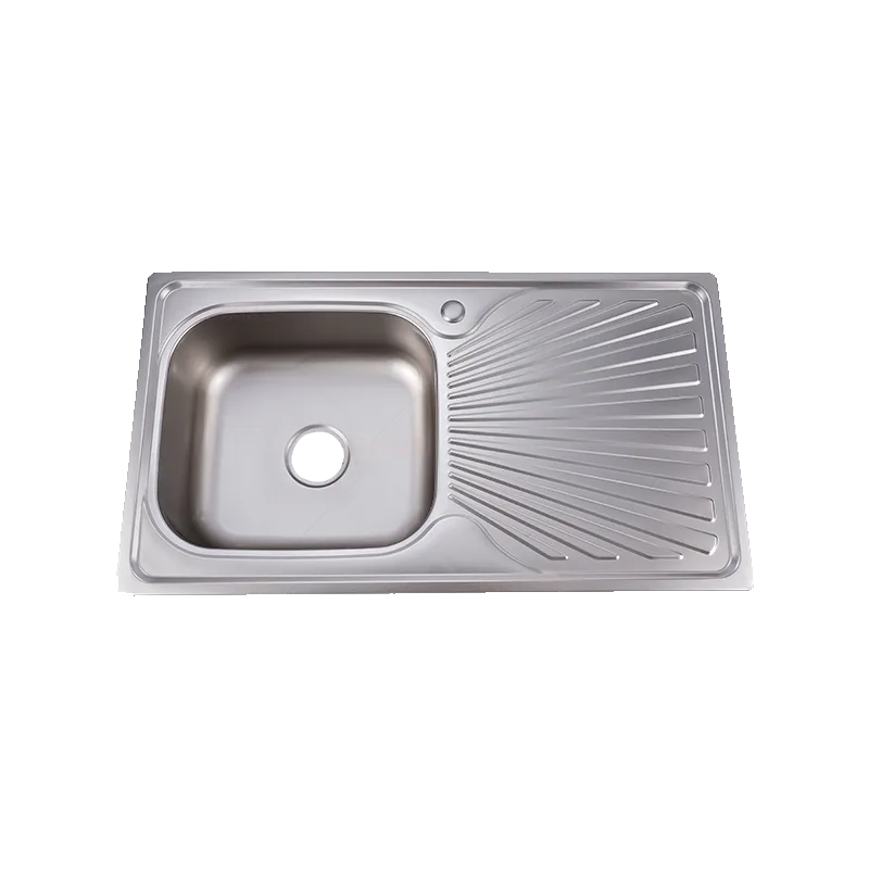 Square stainless steel single basin with plate sink for kitchen