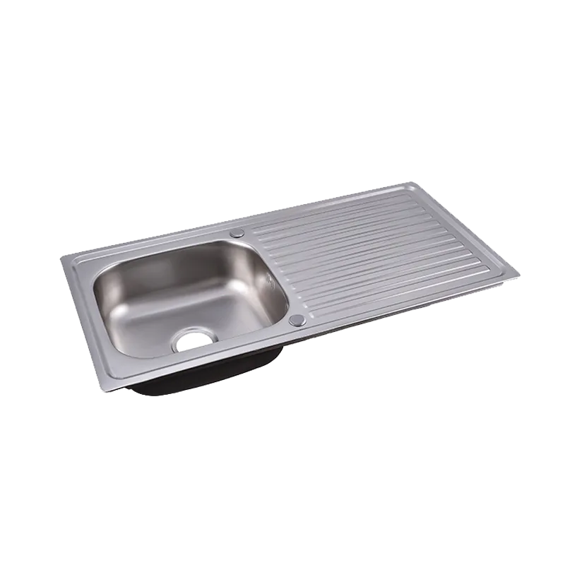 Square stainless steel single basin with plate sink