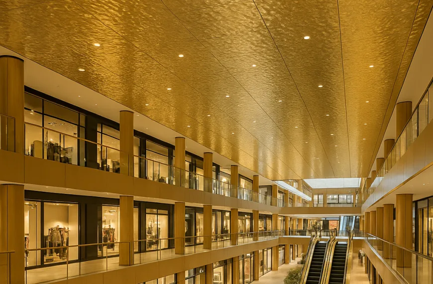 LUMINA Mall Water Ripple Stainless Steel Ceiling Decoration Project, Zurich,